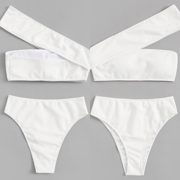White off the shoulder bikini modern minimalist - Picture 2 of 2
